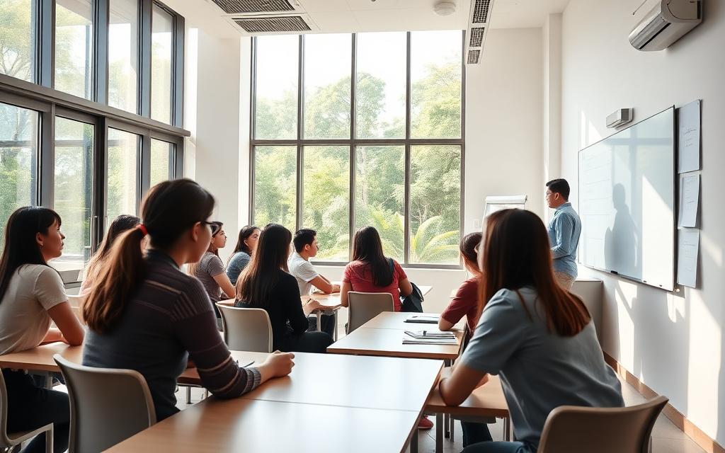 Pre-university students during a seminar discussion